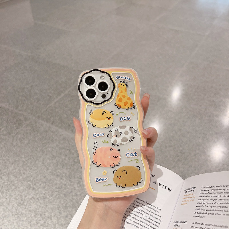 Cute Cartoon Fat Animals Pattern Phone Case