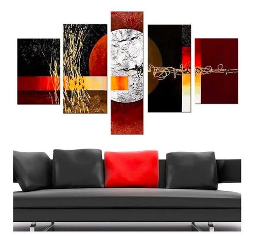 Multiple Wall Art Paintings, Red and Black Abstract Painting, Large Painting for Sale, Modern Abstract Paintings