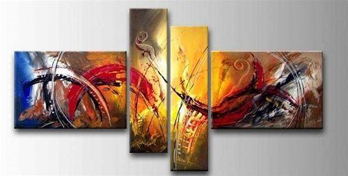 4 Piece Wall Art Paintings, Modern Contemporary Painting, Paintings for Living Room, Large Painting Above Bed, Acrylic Painting on Canvas