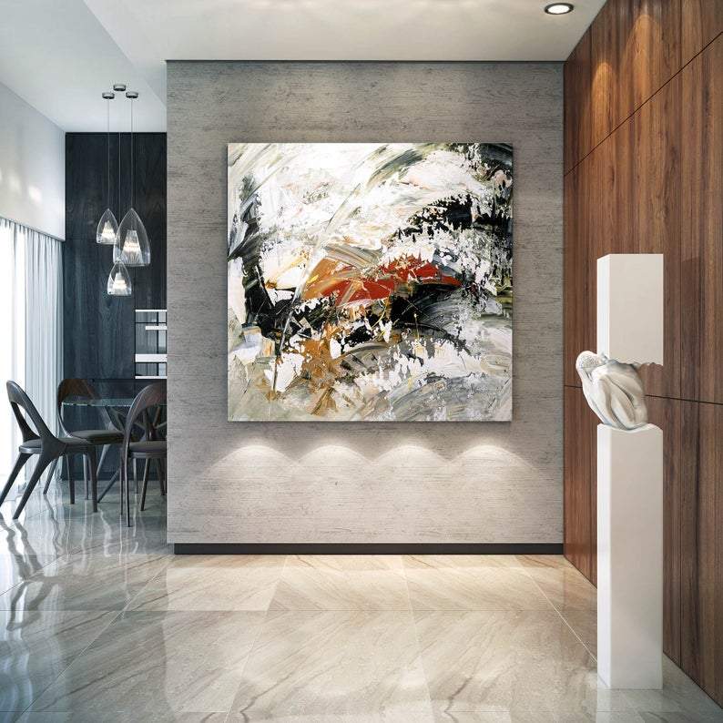 Huge Wall Paintings, Extra Large Paintings for Dining Room, Abstract Acrylic Wall Painting, Modern Canvas Painting, Living Room Wall Art Ideas