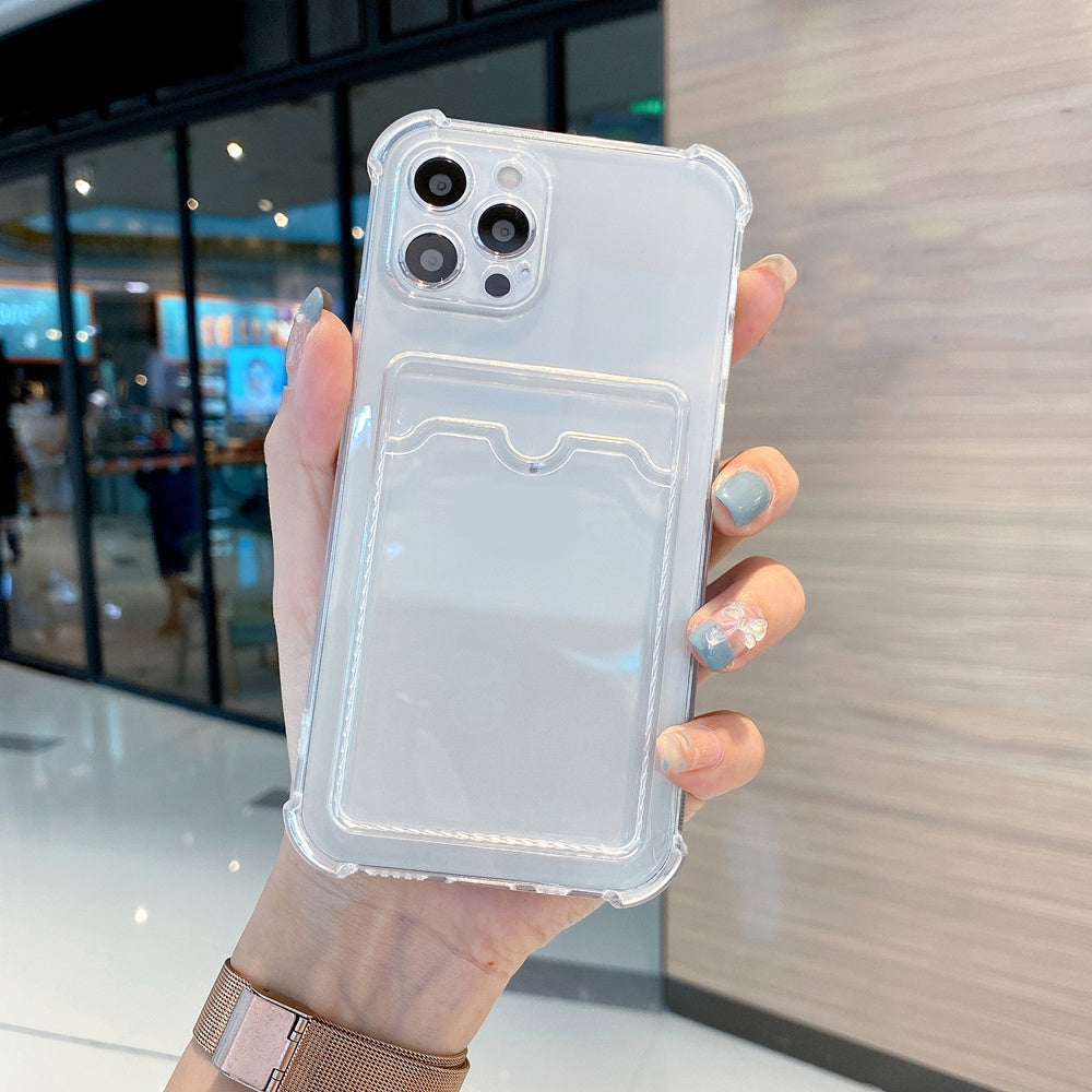 Transparent Soft Shockproof Phone Case With Card Holder