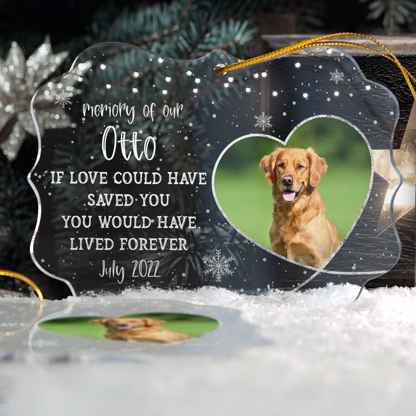 Forever Loved - Personalized Acrylic Ornament - Christmas Gift For Pet Loss Owners, Dog Mom, Dog Dad, Cat Mom, Cat Lover, Dog Lover