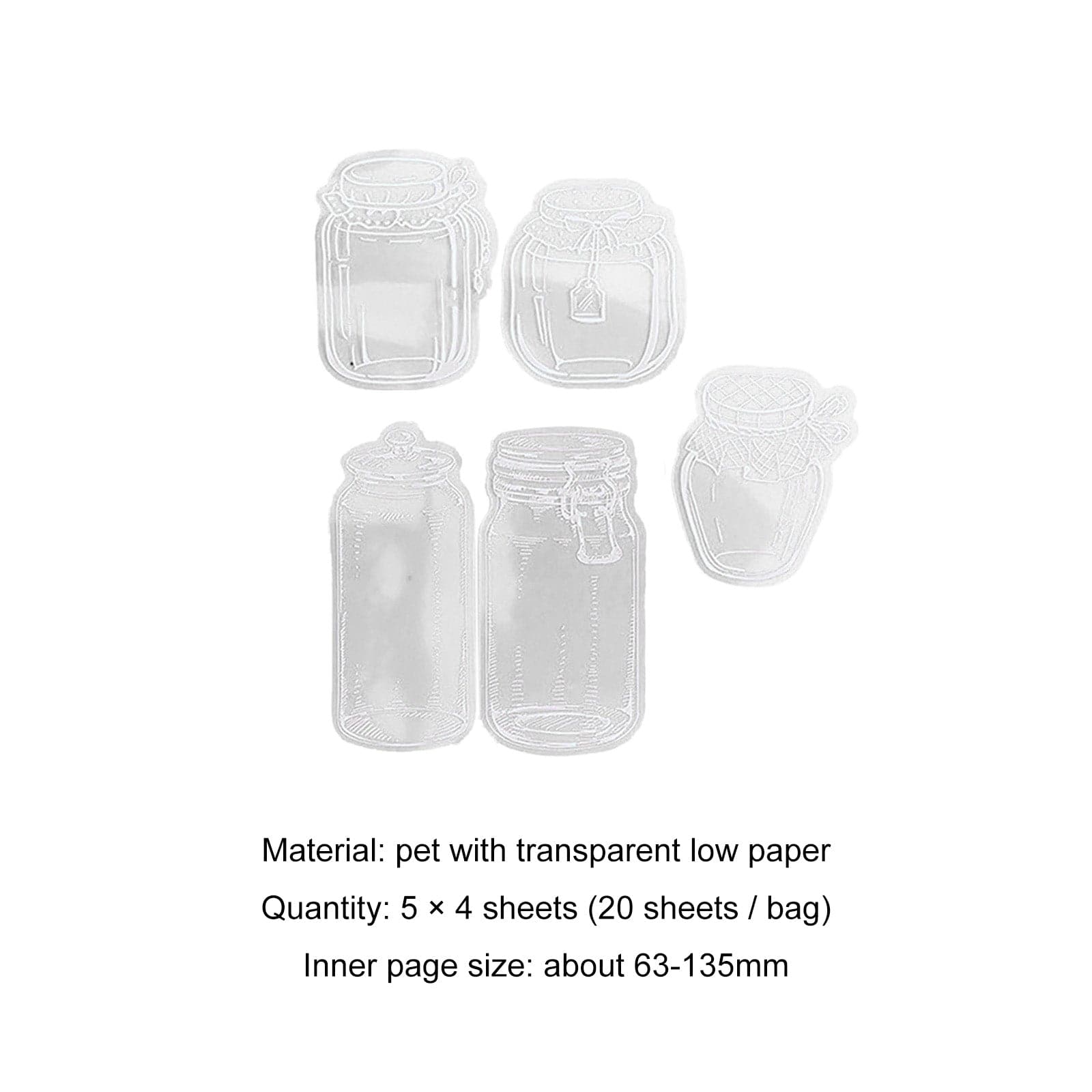 20pcs/set Transparent Dried Flower Page Clips Bookmark Stickers Set ktclubs.com