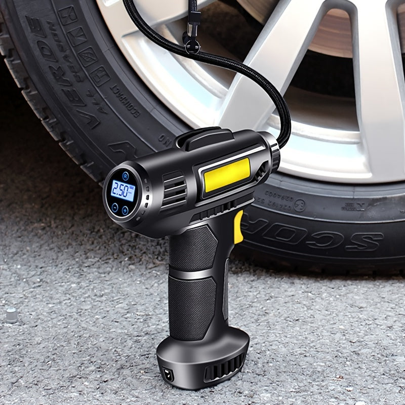 120W Portable Car Air Compressor, Wired/Wireless Handheld Car Inflatable Pump Electric,Automobiles Tire Inflator With LED Light For Car