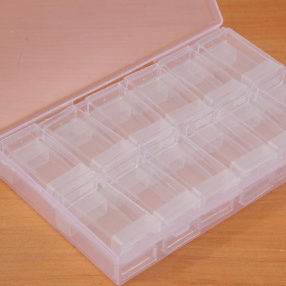 24 Grids Divided Diamond Painting Storage Box Plastic Rhinestone Organizer ktclubs.com