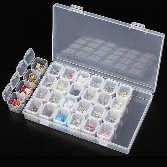 28 Slots Plastic Storage Box Case Diamond Painting Tools ktclubs.com