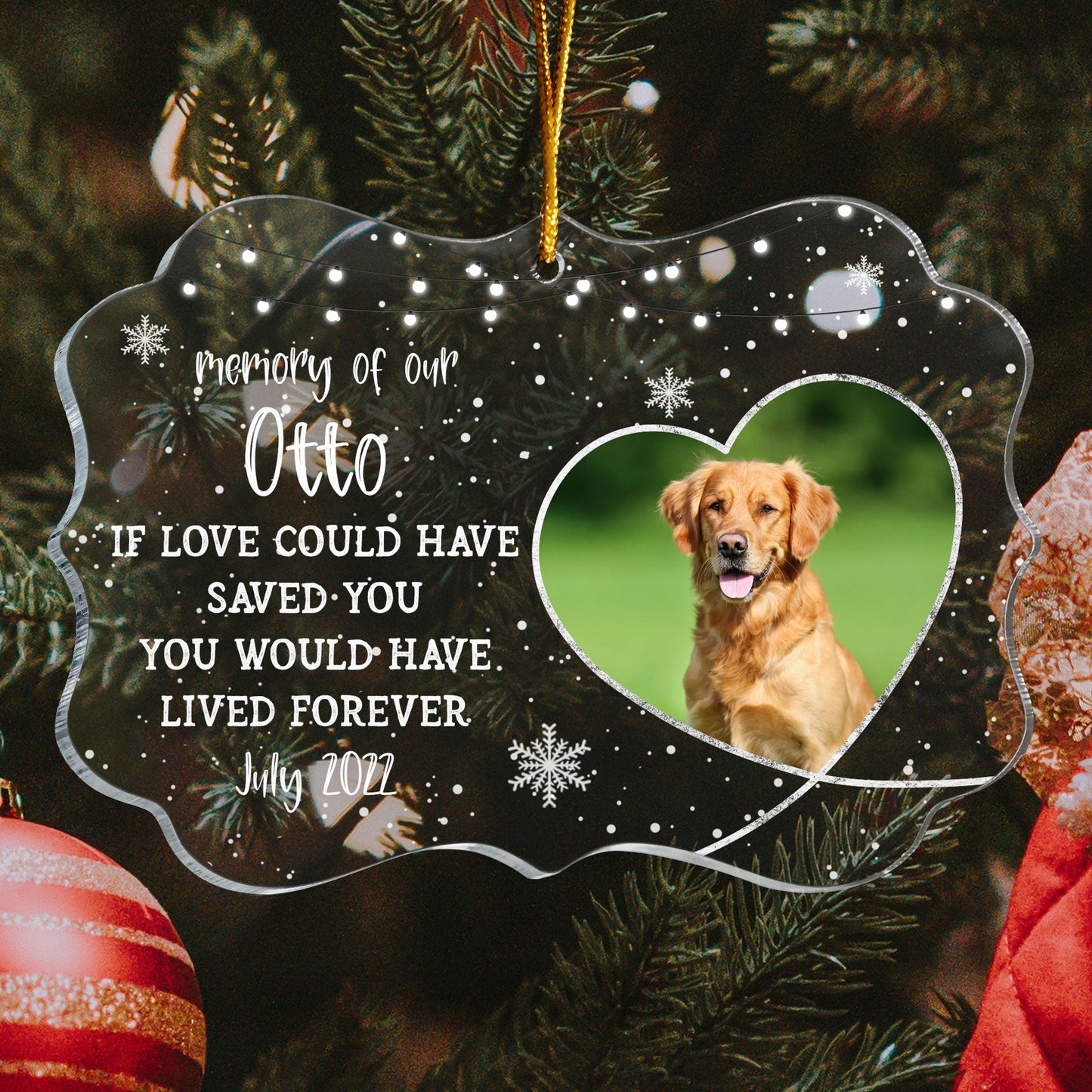 Forever Loved - Personalized Acrylic Ornament - Christmas Gift For Pet Loss Owners, Dog Mom, Dog Dad, Cat Mom, Cat Lover, Dog Lover