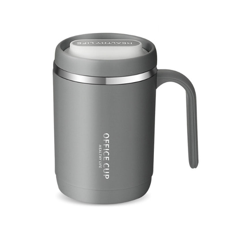 1pc Stainless Steel Cups With Lid, 16 Oz 304 Stainless Steel Tumblers Durable Coffee Mug With Splash Proof Sliding Lid, Drink With Lid Open, Plastic Housing And Lid, Straw Not Included