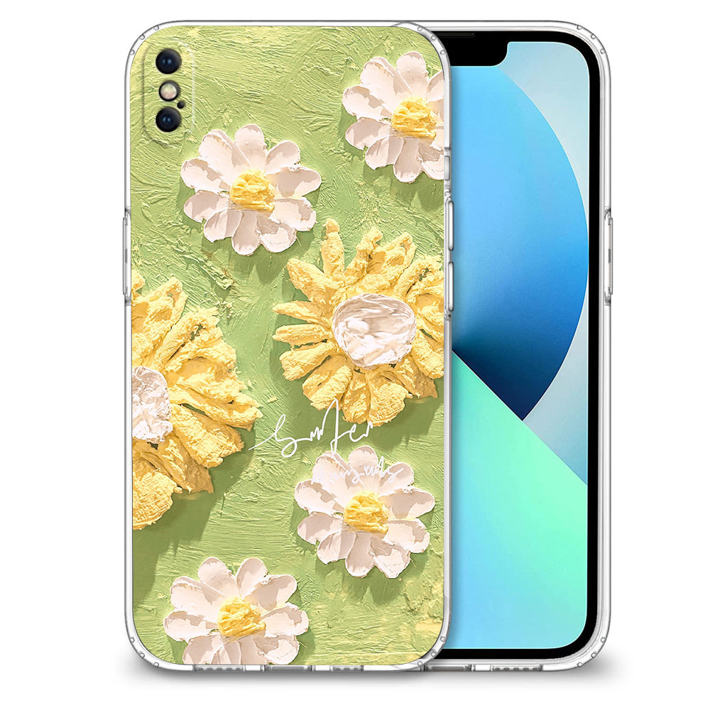 All Inclusive Transparent Fashionable Floral Pattern Mobile Phone Case