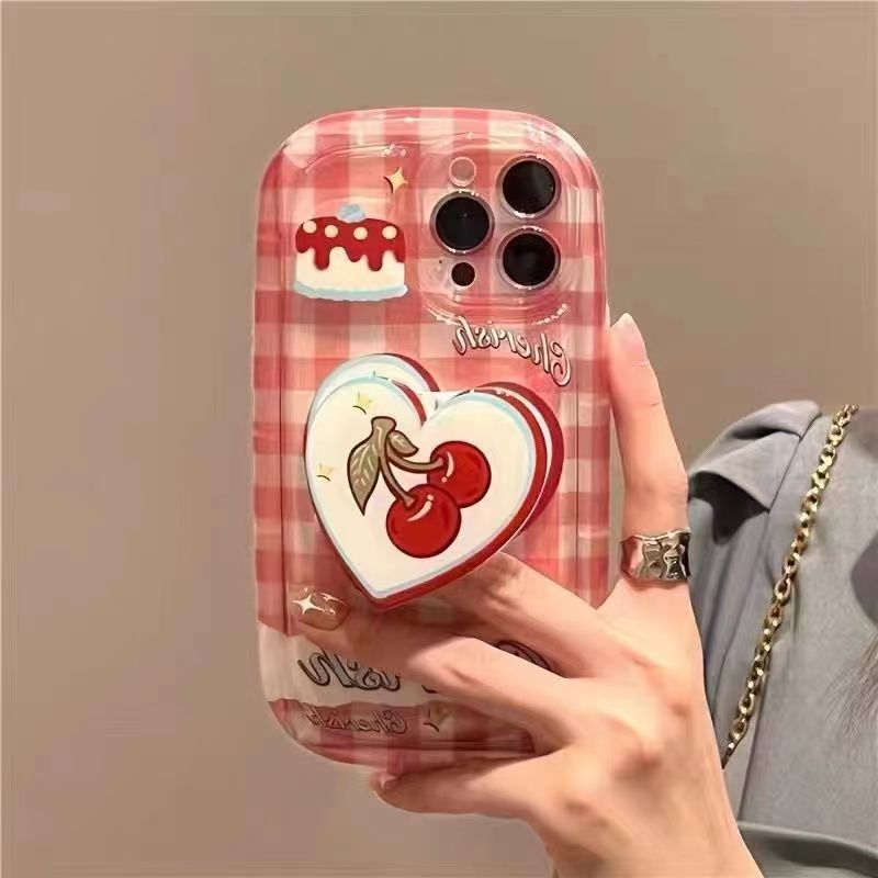 Red Plaid Love Cherry Phone Case