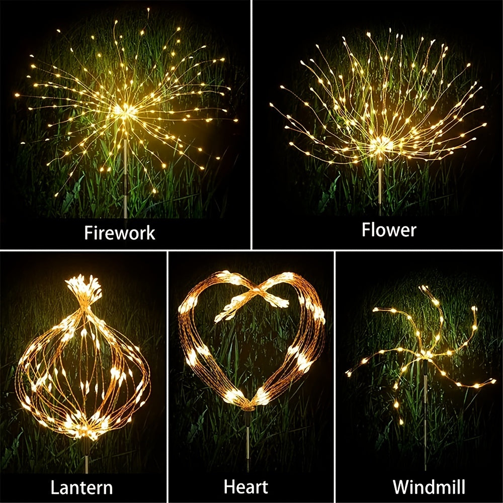 Solar Fireworks Lights, 60/150/200 LED, Outdoor DIY Solar Lights, Garden Decorative Lights, Waterproof Fairy Lights, Lawn Lights