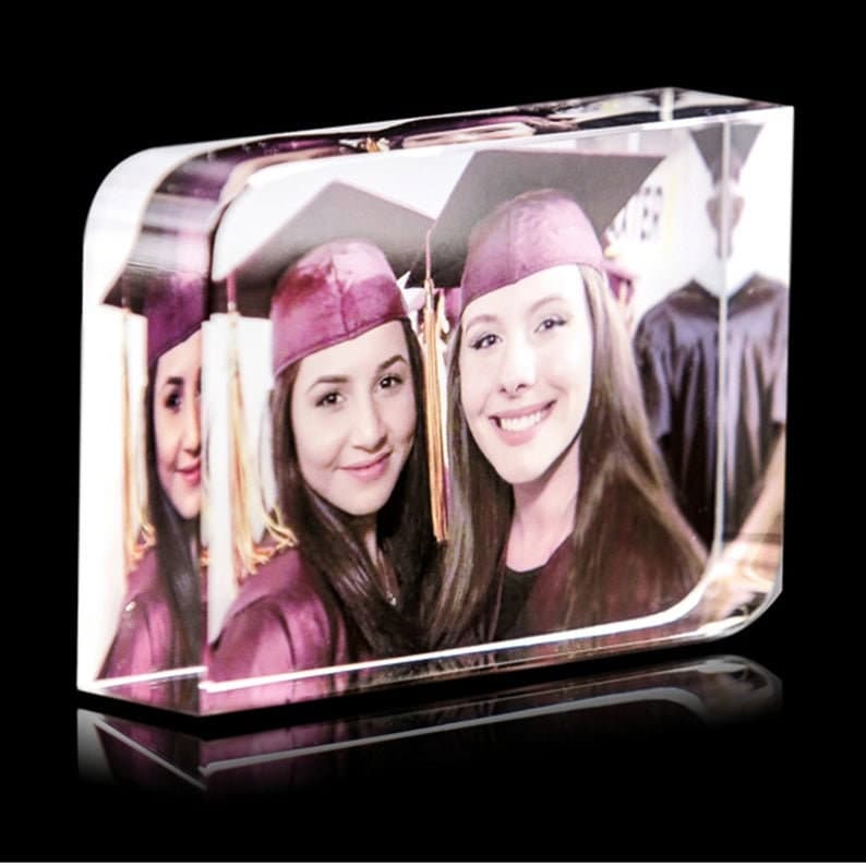 3d photo Crystal Photo Frame Corners and Curves Ornament, Clear photo crystal with Customized Photo, wedding gift ktclubs.com