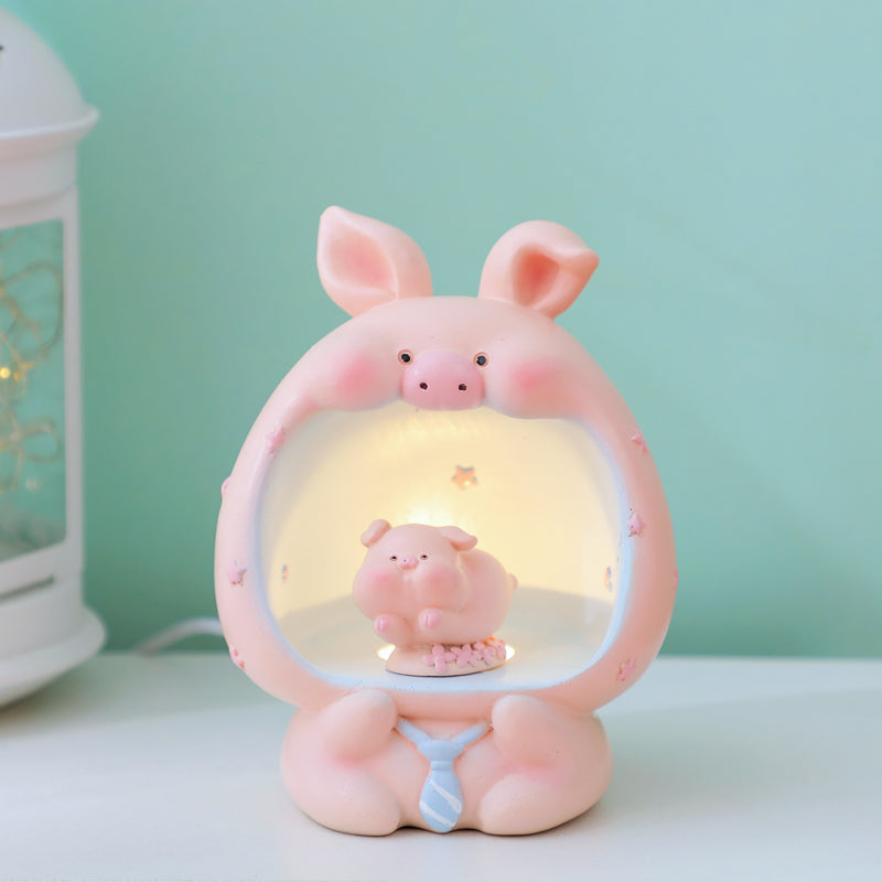 1pc Cute Pig Night Light For Kids, USB Portable Rechargeable LED