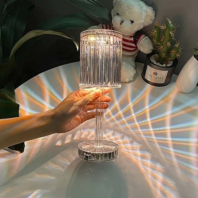 Elegant Crystal Touching Control Bedside Lamp,Night Light