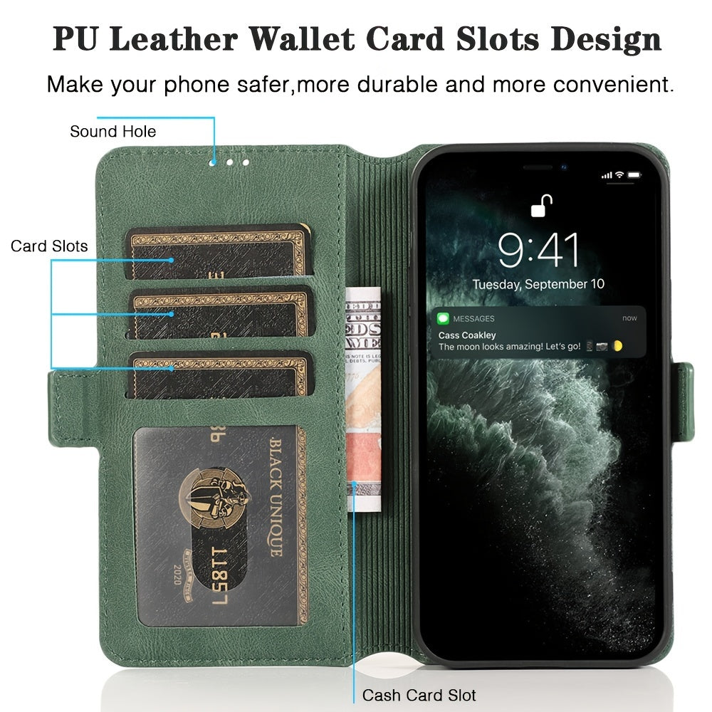 Leather Flip Wallet Case
