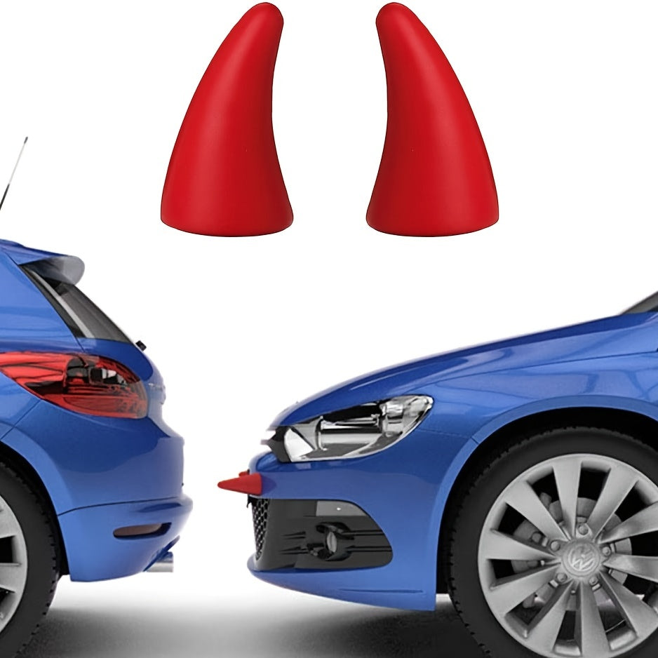 Car Auto Truck Elasticity 3D Devil Horns Sticker Bumper Decor Anti Collision 1Pc