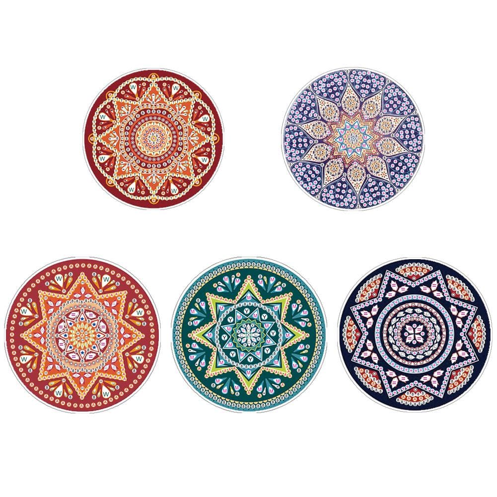 5 Mandala diamond painting coasters ktclubs.com