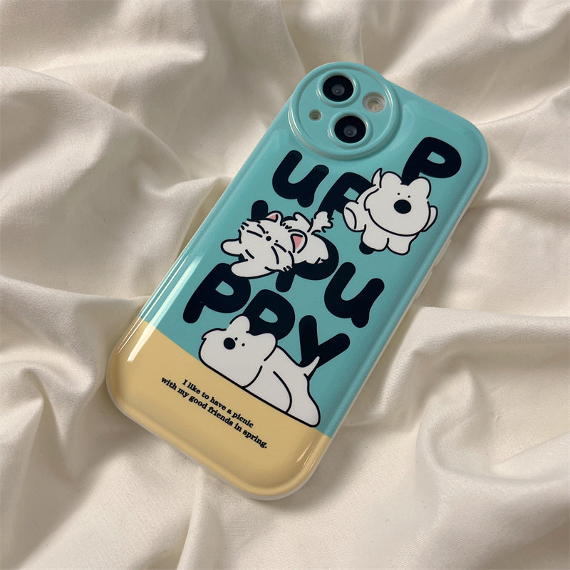 Cute Little Animals Playing In The Grassland Silicone Phone Case