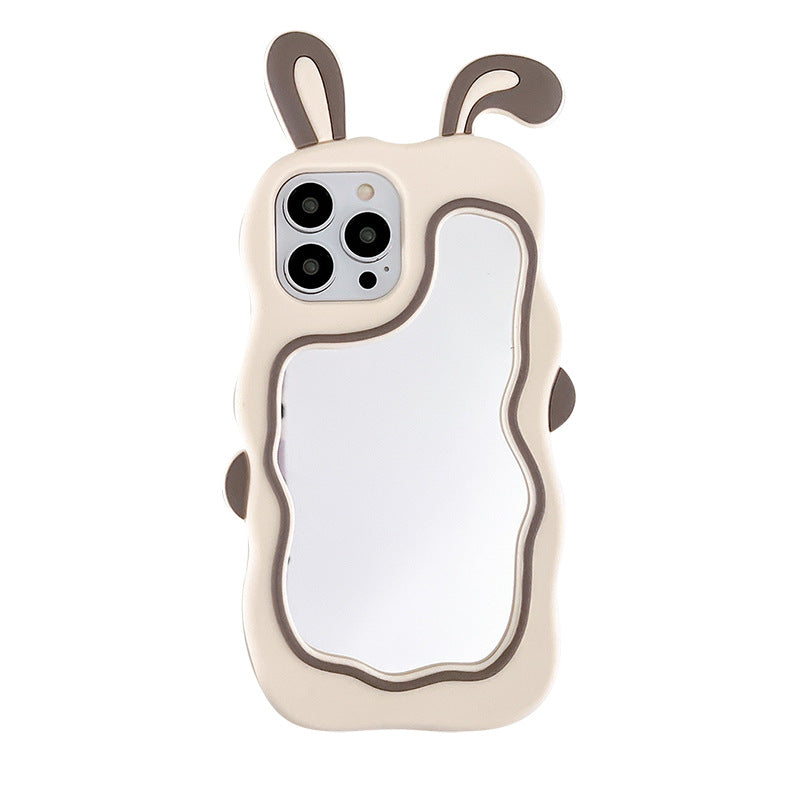 Cute Rabbit Ear Mirror Silicone Phone Case
