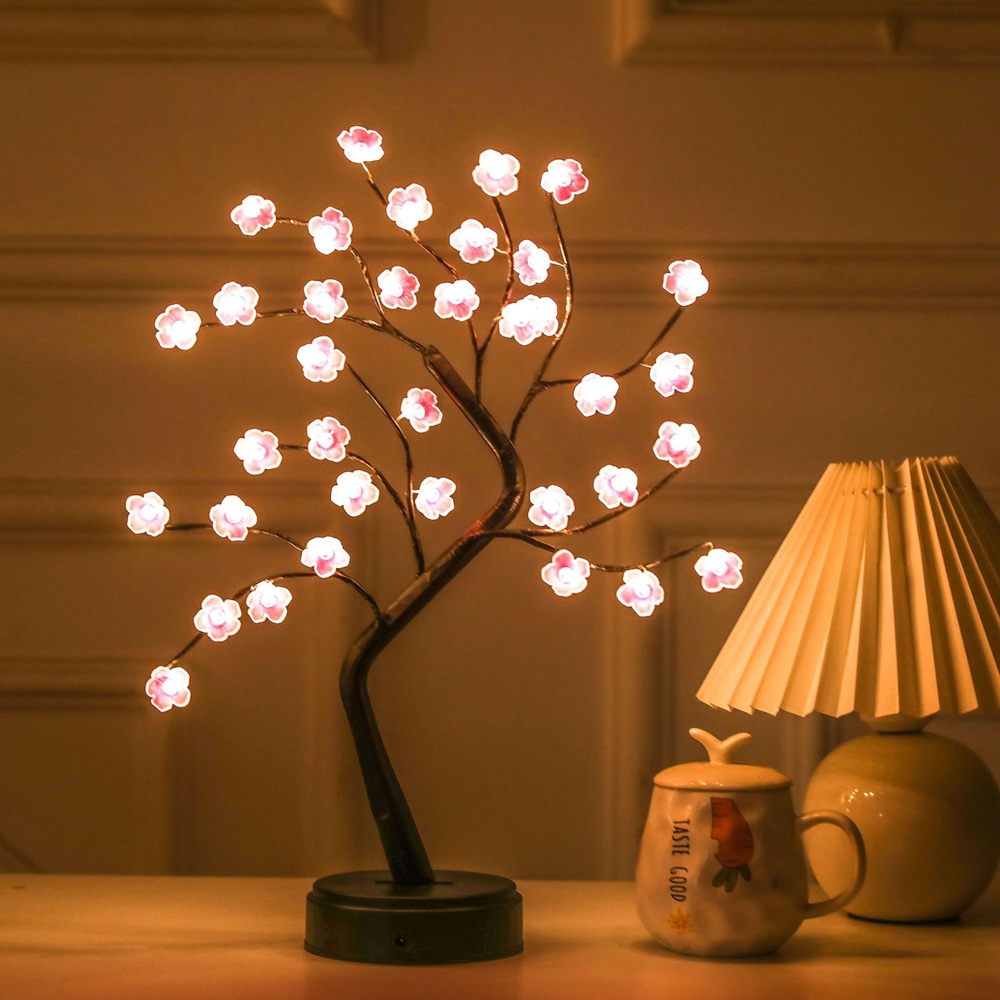 Cherry blossom bonsai tree lights - decorative lights fairy tree lights USB or AA battery powered DIY