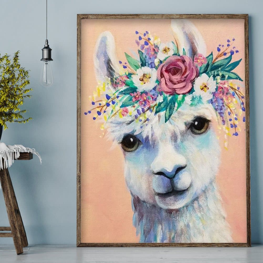 5D DIY Diamond Painting -Wreath Alpaca ktclubs.com