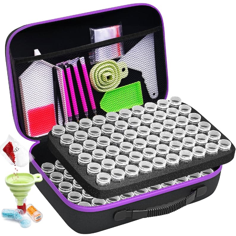 5d Diamond Painting Storage Container, 120/60/30 Slots Diamond Art Accessories Kits Tool Box for Beads Handmade Jewelry Earrings Seeds Nails ktclubs.com
