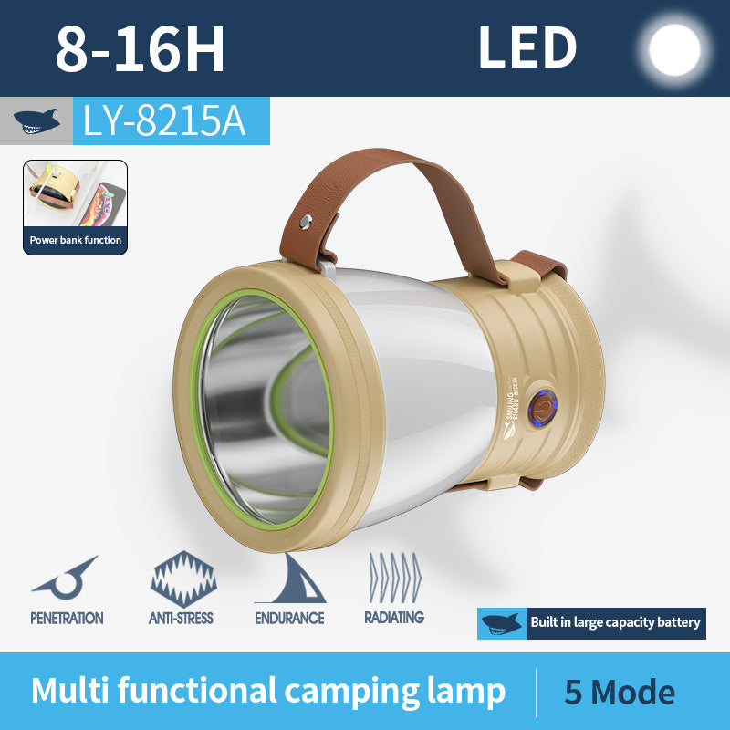 Smiling Shark Solar Rechargeable Camping Lamp With USB Charging Led Bulb Emergency, Survival Kits, Hiking, Fishing, For Outdoor Night