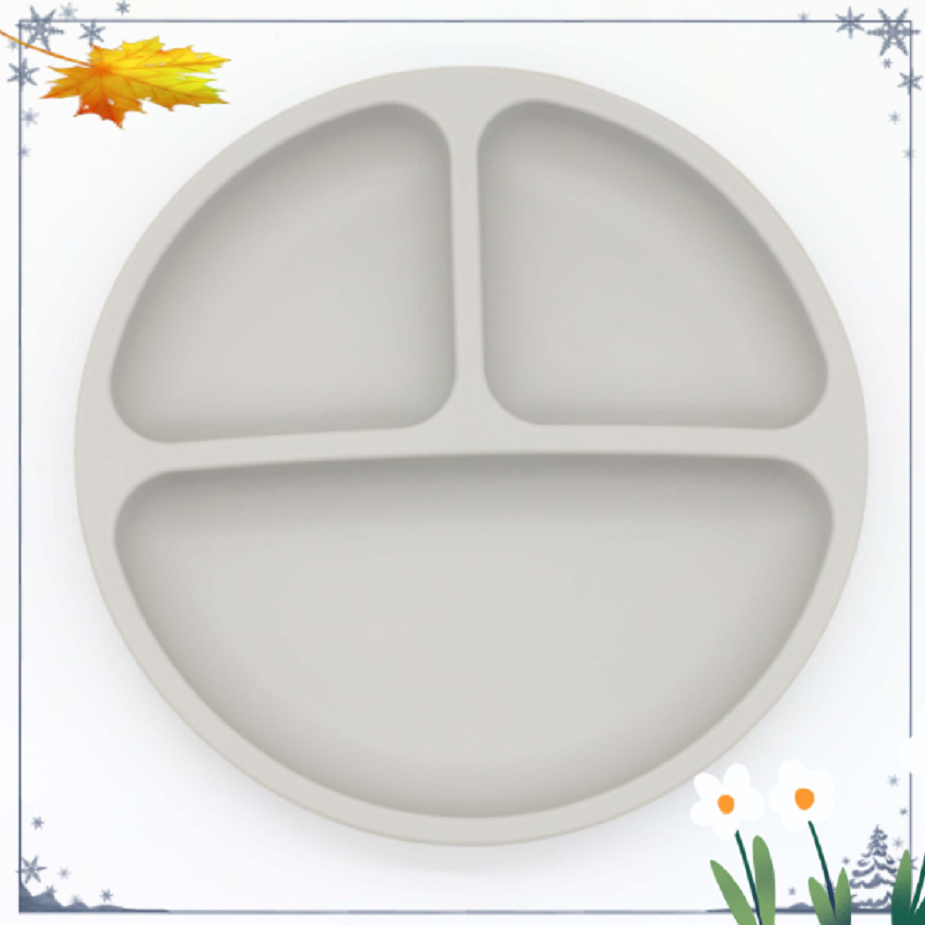 Silicone Children's Dinner Plate Baby Multi-suction Cup Partition Plate Baby Food Supplement Bowl Shatterproof Tableware