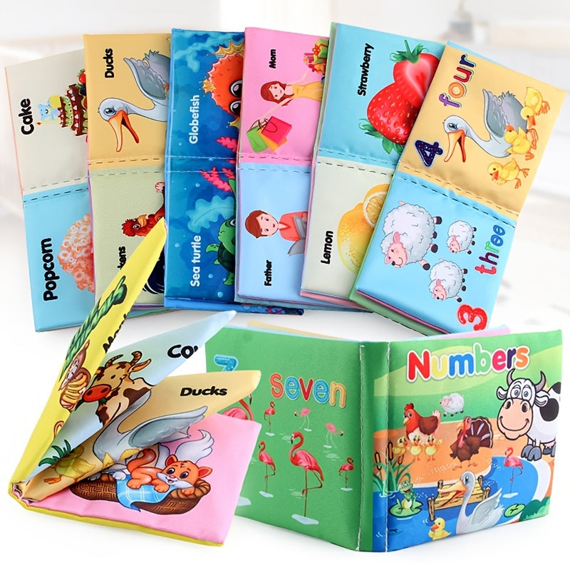 Baby Cloth Books Enlightenment Early Educational Toys, Kids Fruits Animal Numbers Food Cognitive Book,  For Toddlers 12-72 Month Baby Infant