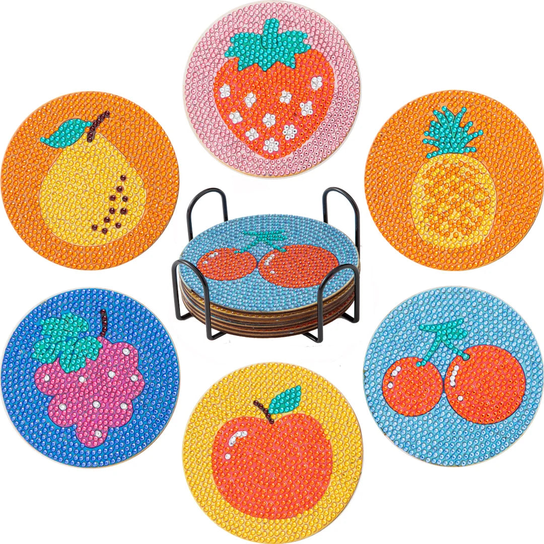 6 fruit diamond painting coasters ktclubs.com