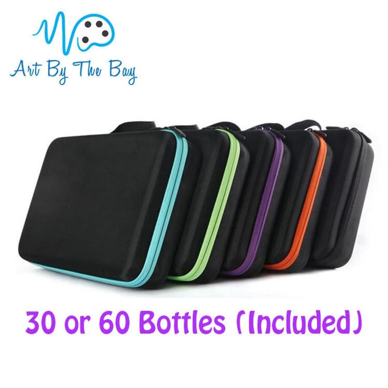 60 or 30 Slot Diamond Painting Storage Zip Carry Case Accessory with Plastic Bottles in Box | FREE Worldwide Shipping ktclubs.com