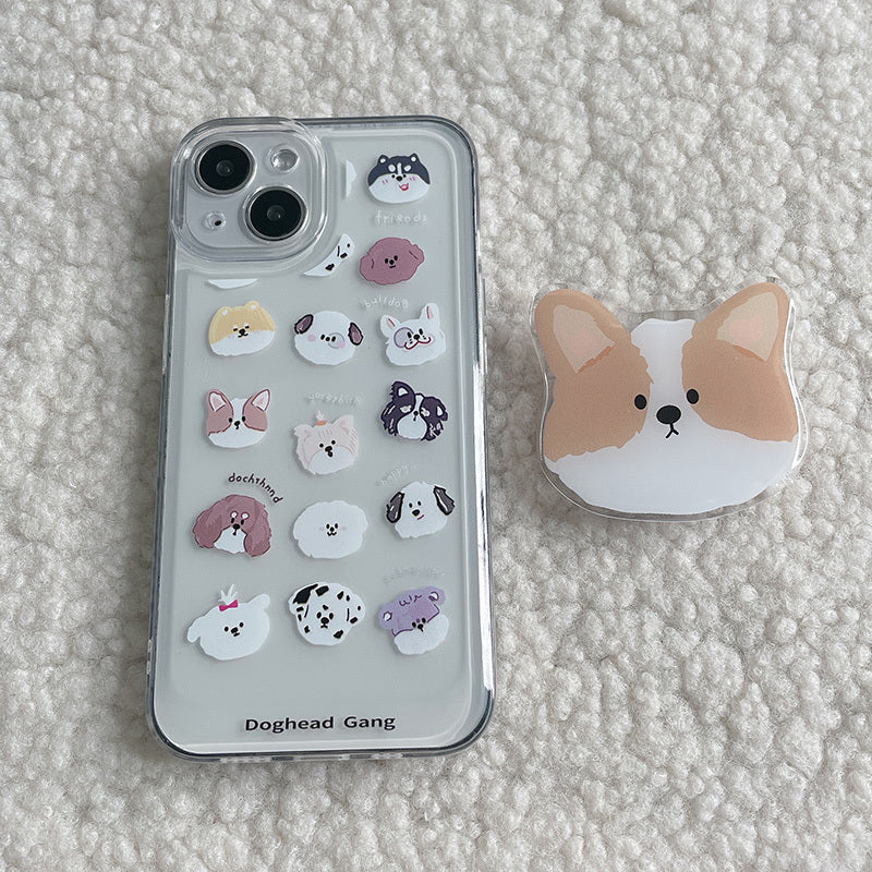 Cute Cartoon Puppy Phone Case With Grip