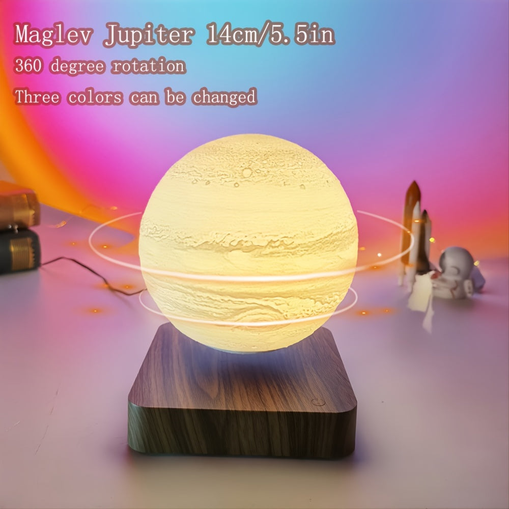 1pc Levitating Moon Lamp LED Moon Night Light Magnetic Levitation 3D Printing Moon Lamps With Remote Control For Home Room Desk Decor
