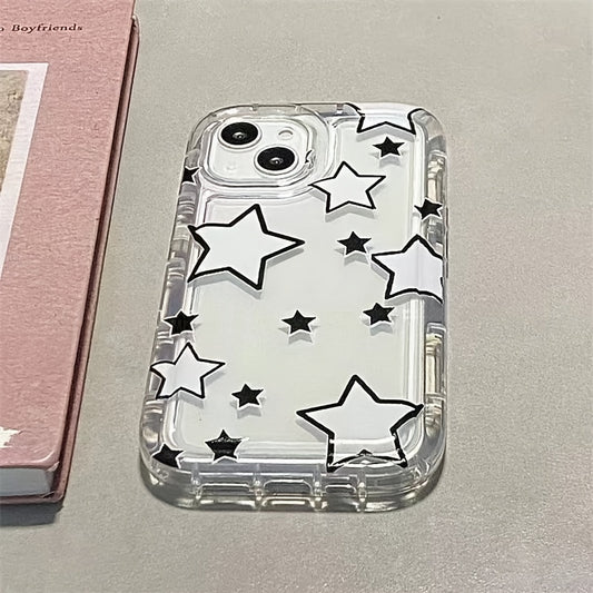 Black And White Star Phone Case | Clear Phone Case |Trendy iPhone Case