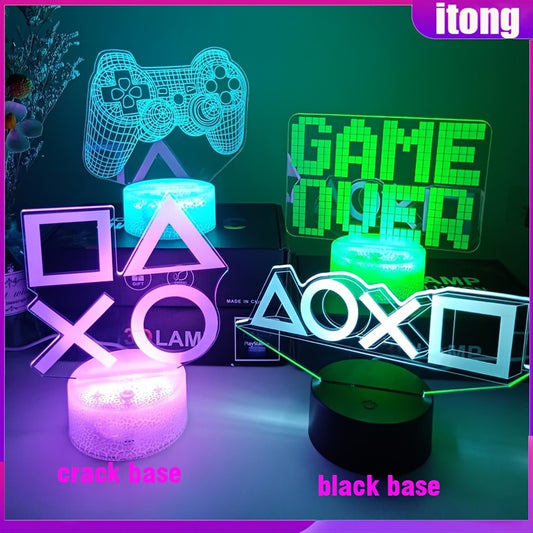 1pc 3D Led Light Night Light Playsstation Gaming Room Desk Night Lamp Console Icon Logo Light Decor Gift