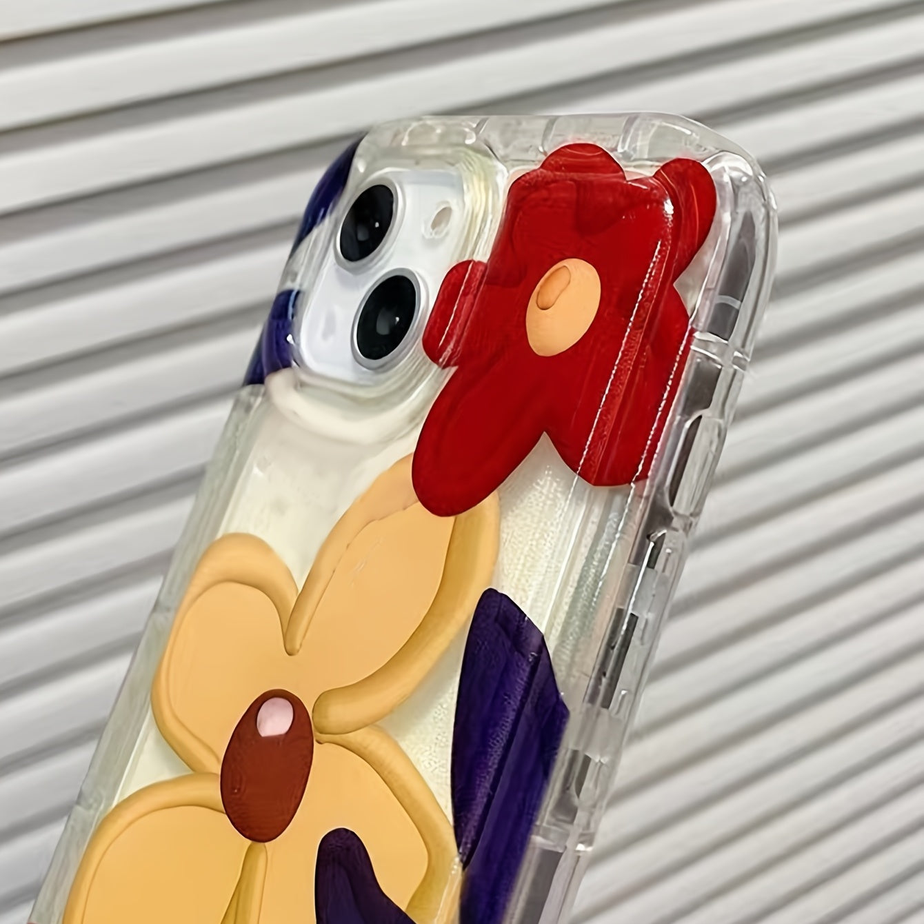 Transparent Phone Case With Flower Pattern