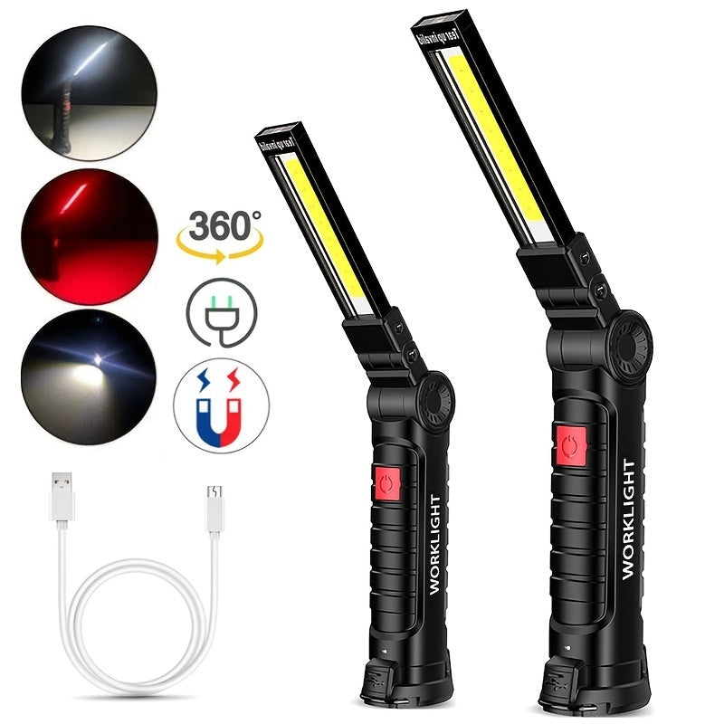 Flashlight-USB rechargeable torch for car repair workshop fishing emergency lantern