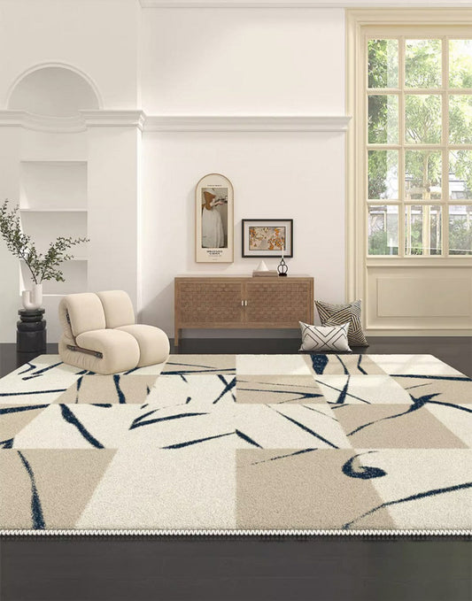 Rectangular Modern Rugs Next to Bed, Living Room Abstract Modern Rugs, Modern Rug Ideas for Bedroom, Dining Room Modern Floor Carpets