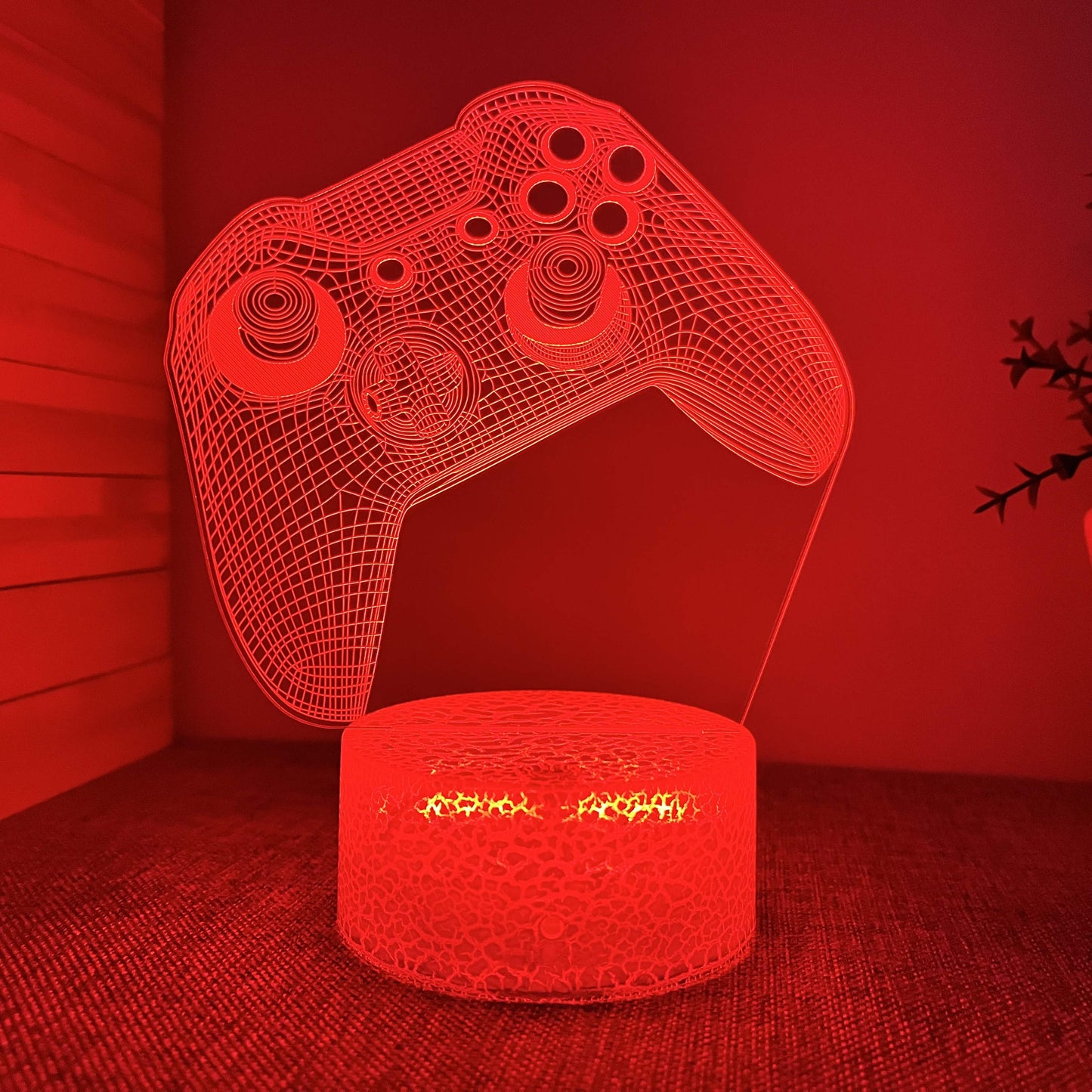 1pc 3D Night Light, Gamepad Shaped Atmosphere Desk Lamp, USB Charging, Decoration For Children's Room And Bedroom