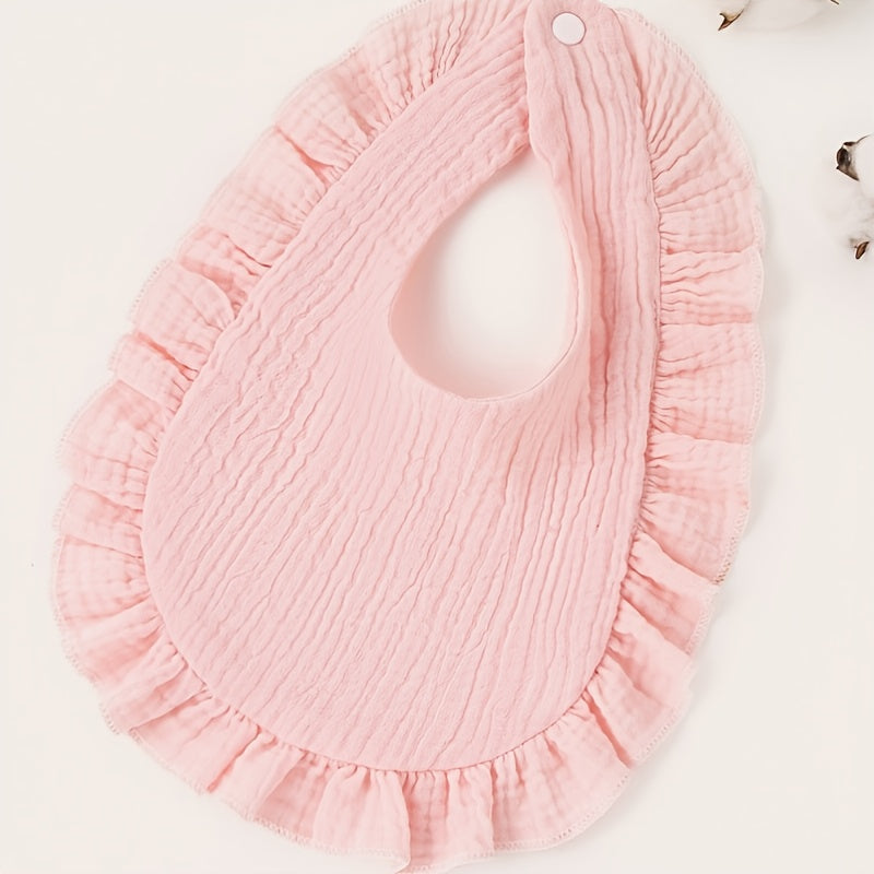 1-pack Baby Solid Color Ruffled Bib