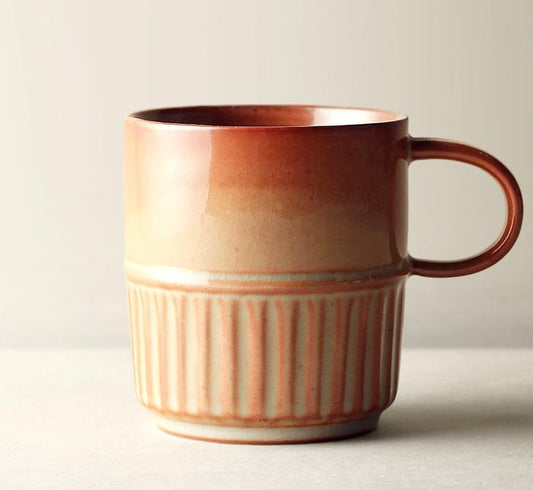 Elegant Porcelain Coffee Cups, Large Capacity Coffee Cup, Handmade Ceramic Coffee Mug, Large Pottery Coffee Cup, Large Tea Cup