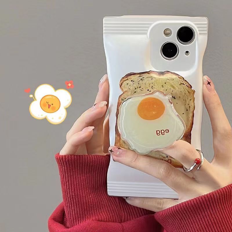 Egg Cheese Bread Phone Case With Holder