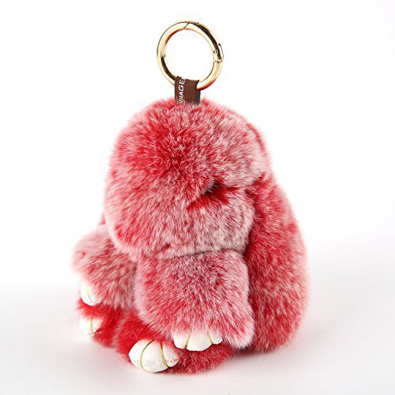 Rabbit Fur Plush Toy Bunny Keychain