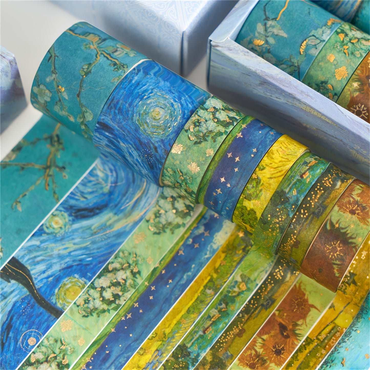 Van Gogh Tape Set - IY Crafts, Gift Wrap Handbook 10pcs