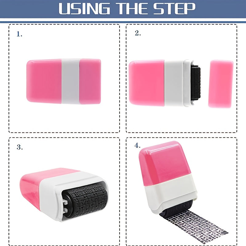 1pc Identity Protection Stamps Identity Theft Protection Stamps Roller Privacy Stamps(2.68X1.57X0.94in)