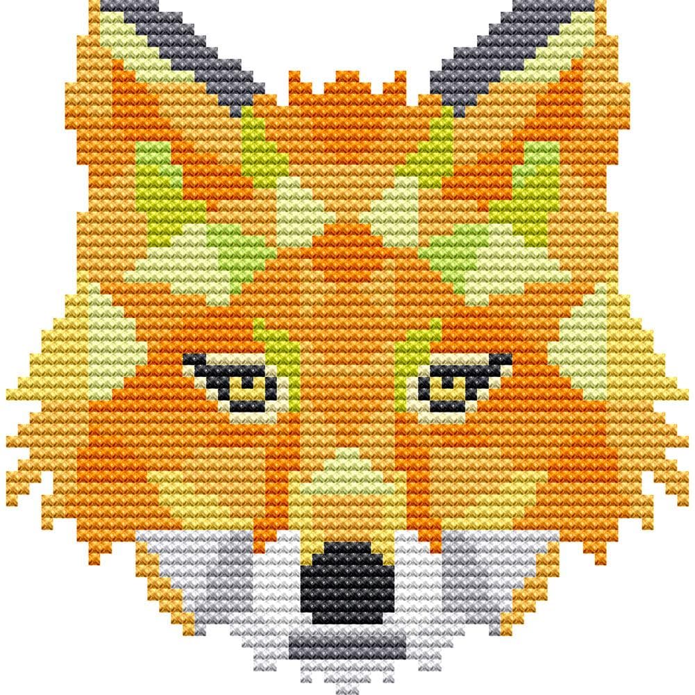Abstract Animal Fox - Cross Stitch - 15*15cm ktclubs.com