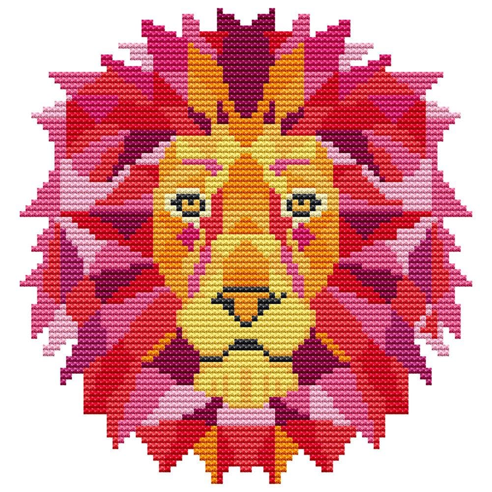 Abstract Animal-lion - Cross Stitch - 19*20cm ktclubs.com