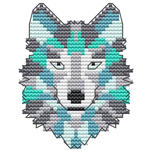 Abstract Animal-wolf - Cross Stitch - 9*13cm ktclubs.com