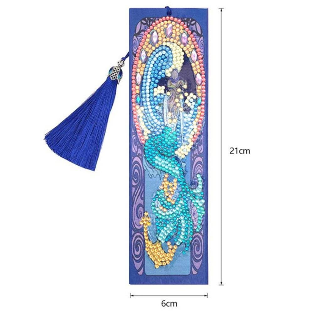 Abstract Design Diamond Painting Bookmark Tassel Mosaic Leather Page-marker ktclubs.com