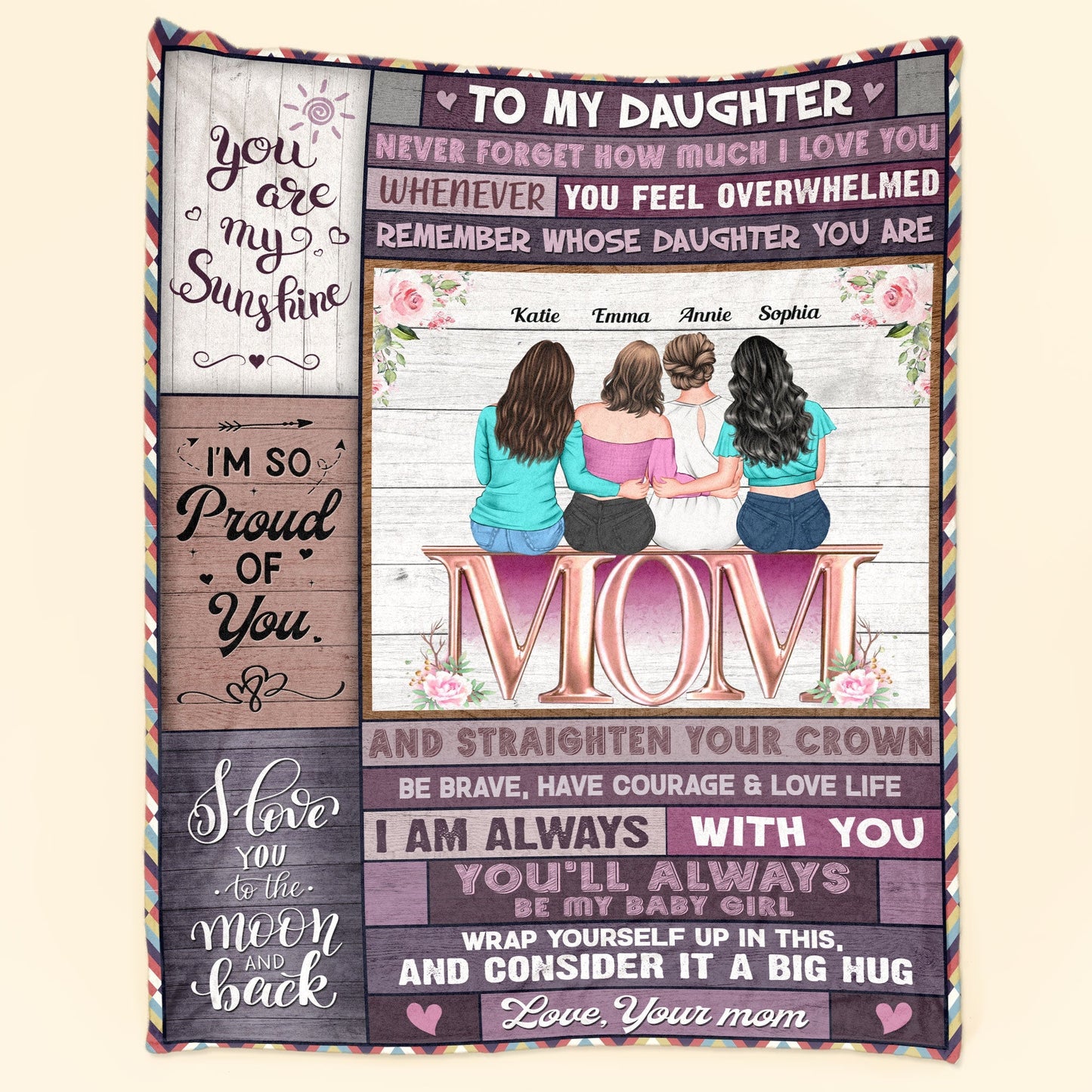 Always Be My Baby Girl - Personalized Blanket - Christmas Birthday Gift For Daughters, Gift From Mom
